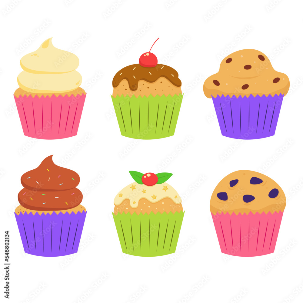 Delicious cupcake and muffin set. Dessert vector illustration design. Delicious cupcake and muffin set. Dessert vector illustration design.