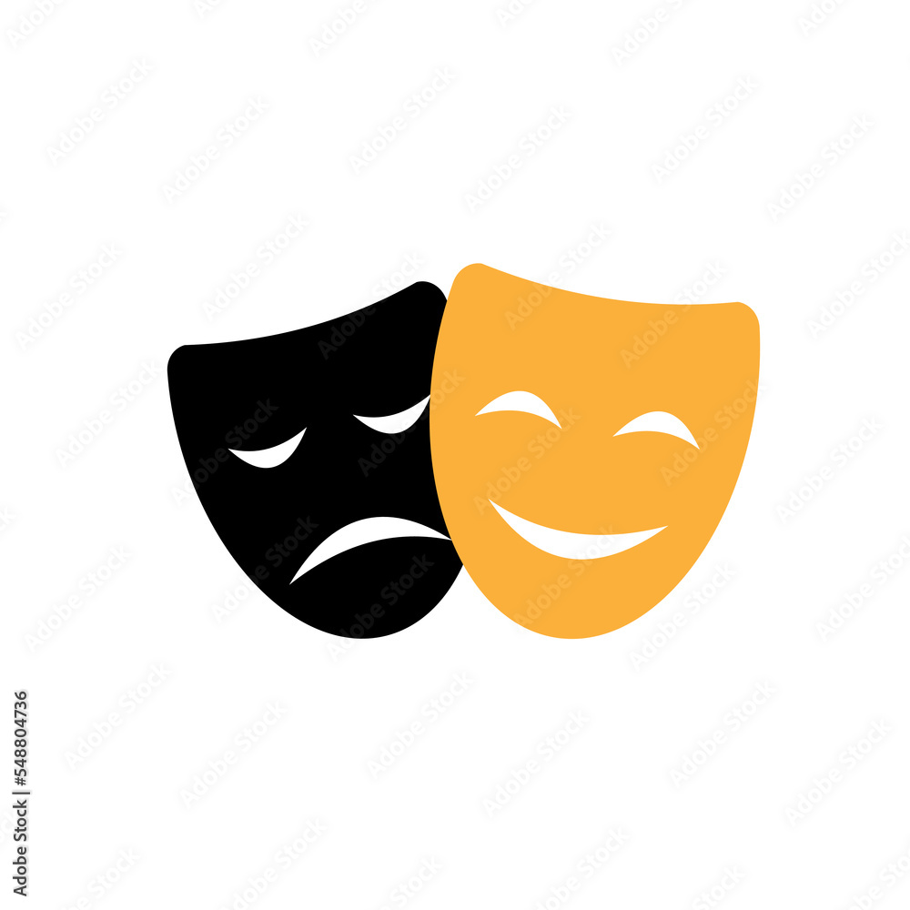 Theatre icon logo Concept creative symbol minimalist abstract vector illustration