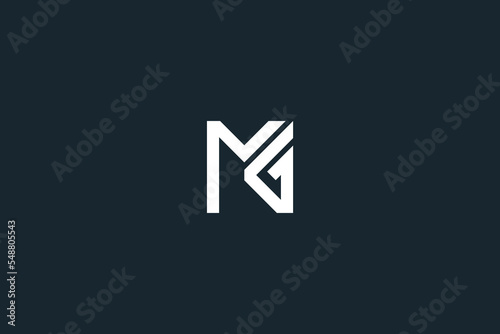 Minimal creative initial based MG logo and MG logo. Letter MG GM creative elegant monogram white color on black background.