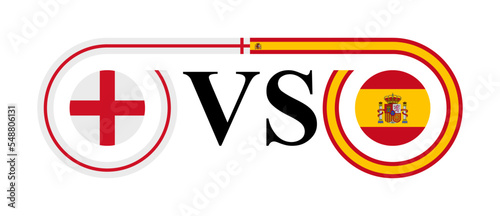 the concept of england vs spain. vector illustration isolated on white background