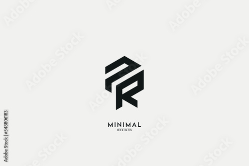 Alphabet letters PR, RP, P, R business Logo Initial Based Monogram Icon Vector.