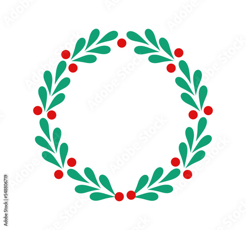 Christmas mistletoe wreath decorative symbol illustration.