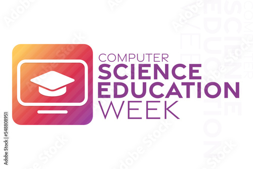 Computer Science Education Week. Vector illustration. Holiday poster.