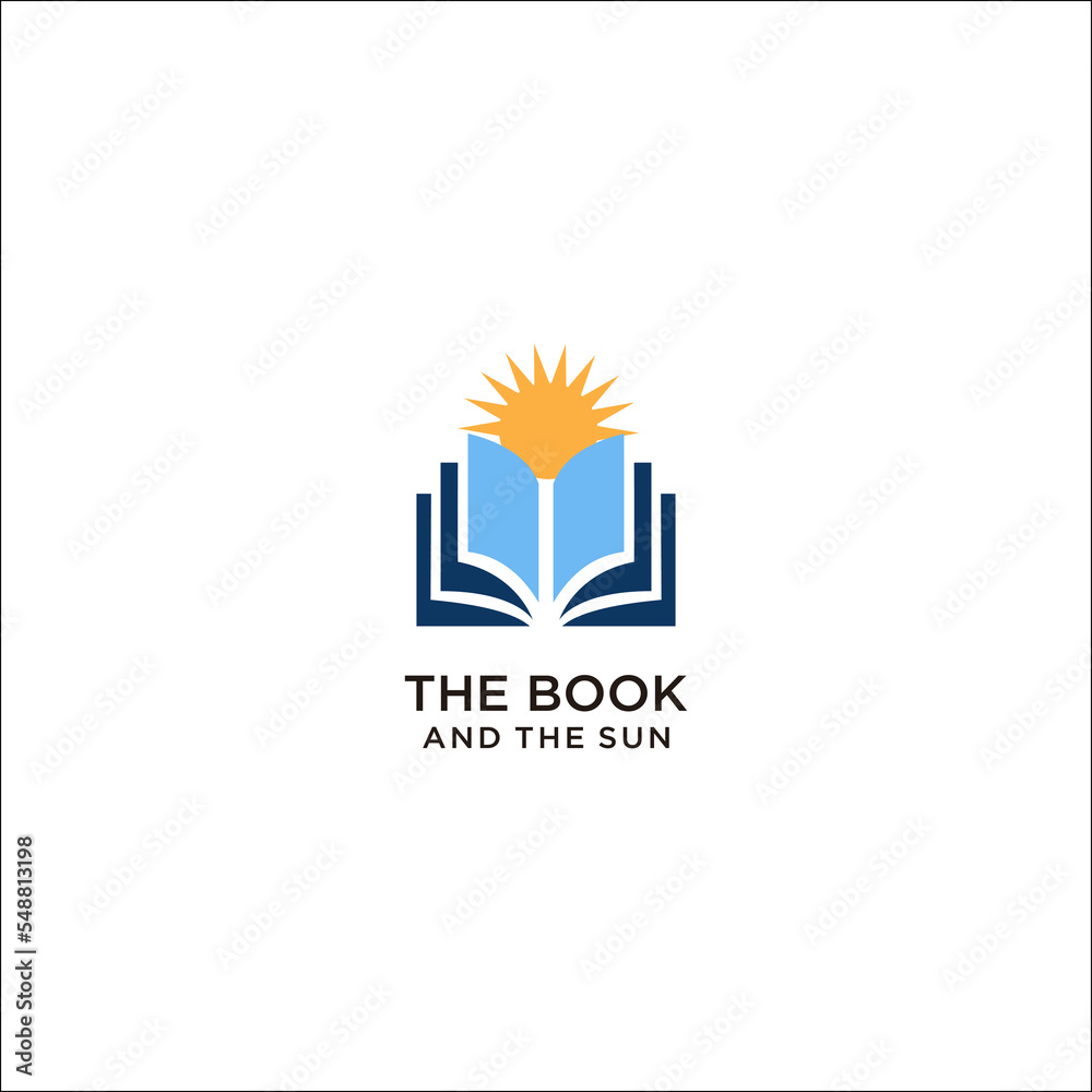 and sun Logo design isolated vector illustration