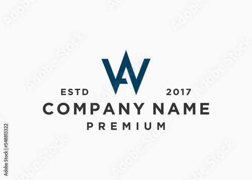 Fotografie initial letter wa or aw logo design vector illustration template