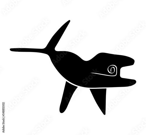 Geoglyph of the killer whale from Nazca - vector illustration