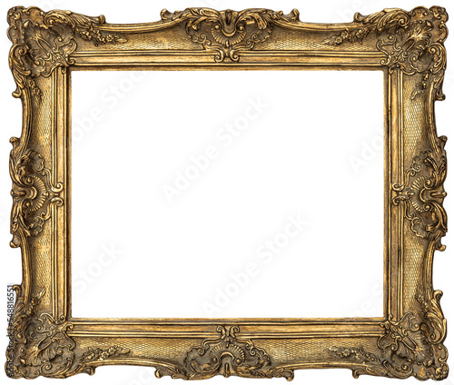 PNG Baroque golden picture frame isolated png frame