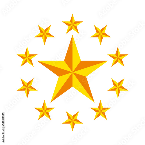 golden star icon in trendy flat design