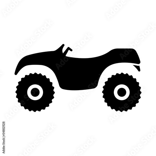 Quad bike icon. Black silhouette. Side view. Vector simple flat graphic illustration. Isolated object on a white background. Isolate.