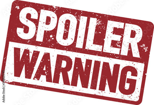 red grungy SPOILER WARNING sign or stamp isolated on white, vector illustration