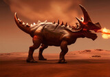 triceratops on planet Mars