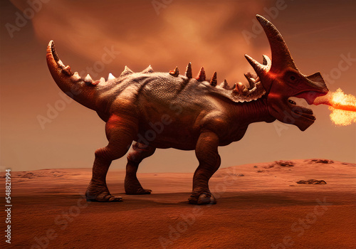 triceratops on planet Mars photo