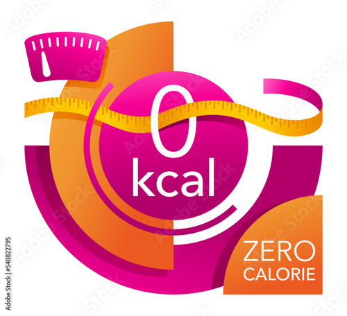 0 kcal - zero calories diet food badge