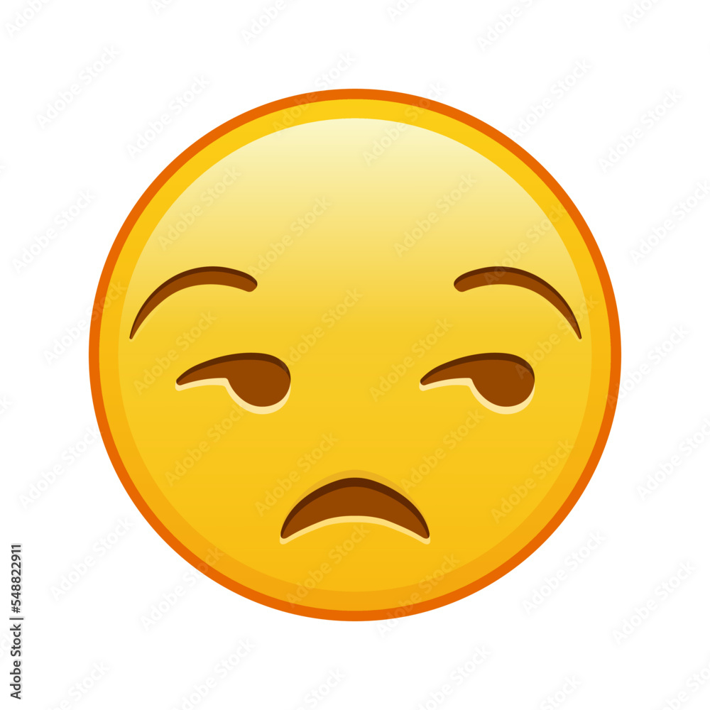 Fototapeta premium Face with expression of disapproval Large size of yellow emoji smile