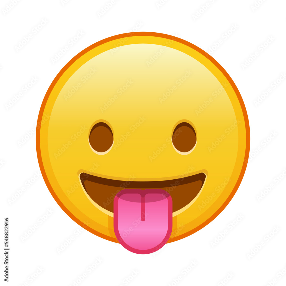 Face with protruding tongue Large size of yellow emoji smile Face with protruding tongue Large size of yellow emoji smile