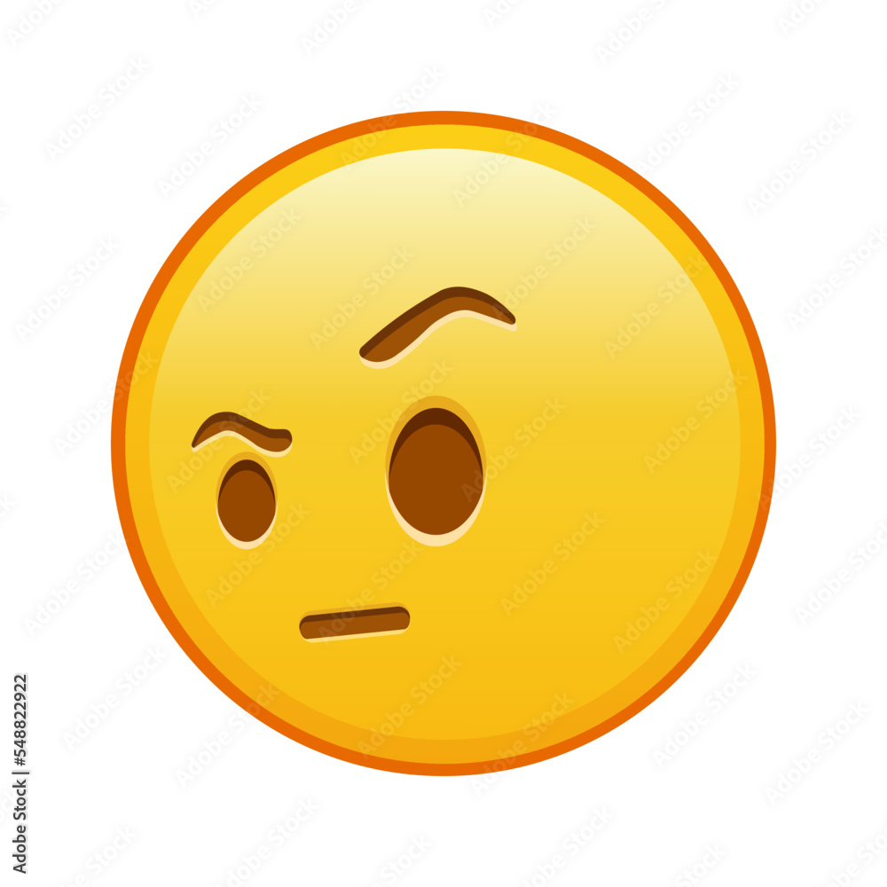 Face with one eyebrow raised Large size of yellow emoji smile Face with one eyebrow raised Large size of yellow emoji smile