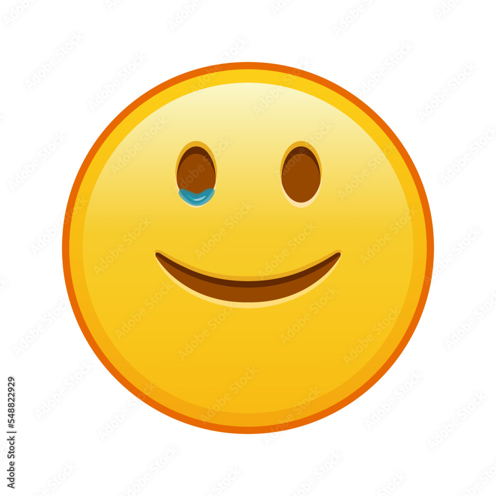 Happy face with tears Large size of yellow emoji smile Happy face with tears Large size of yellow emoji smile