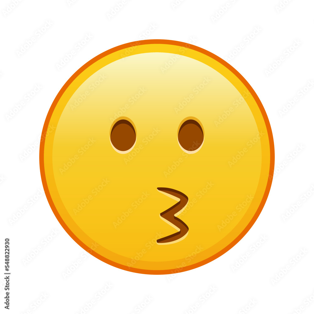 Fototapeta premium Kissing face Large size of yellow emoji smile