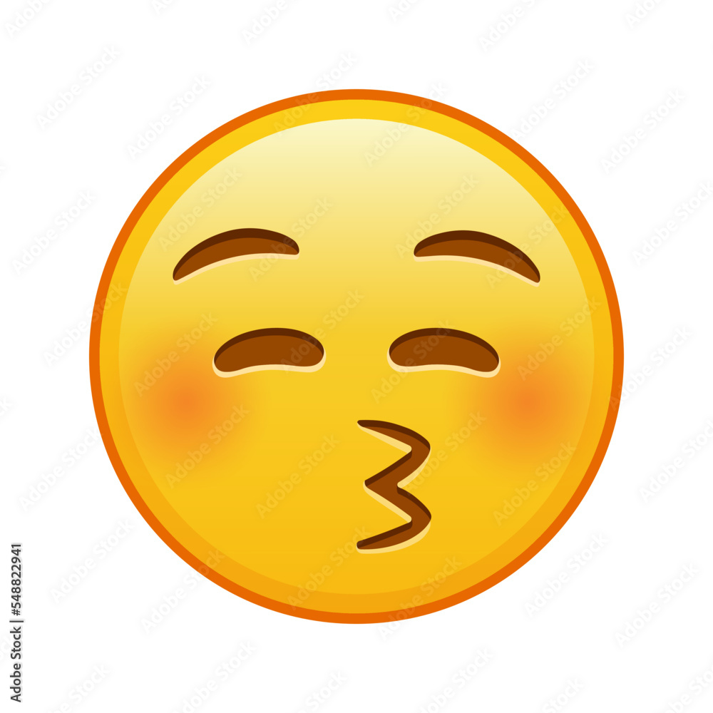 Fototapeta premium Kissing face with closed eyes Large size of yellow emoji smile