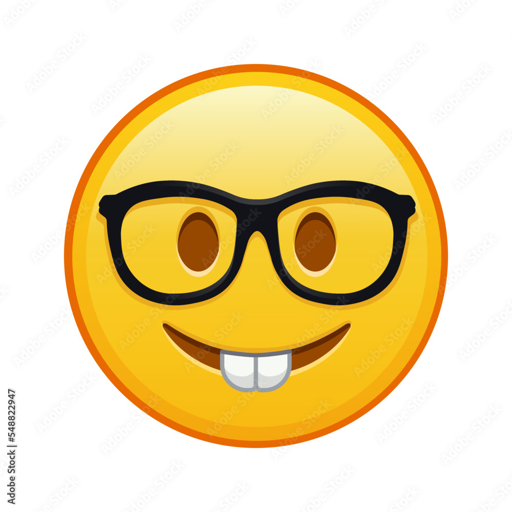 Nerd face Large size of yellow emoji smile Nerd face Large size of yellow emoji smile