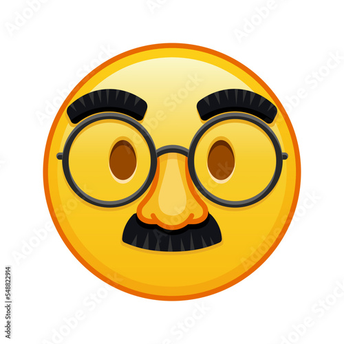 Face with glasses and mustache Large size of yellow emoji smile