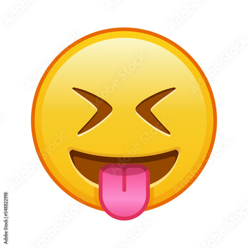 Face with protruding tongue and tightly closed eyes Large size of yellow emoji smile