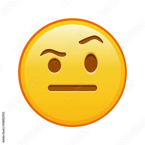 Face with one eyebrow raised Large size of yellow emoji smile