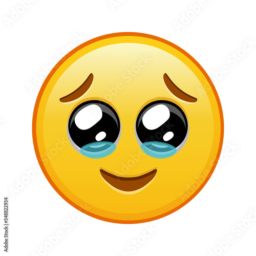 Happy face with tears Large size of yellow emoji smile