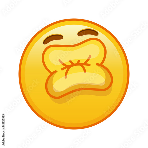 Kissing face with laughing eyes Large size of yellow emoji smile