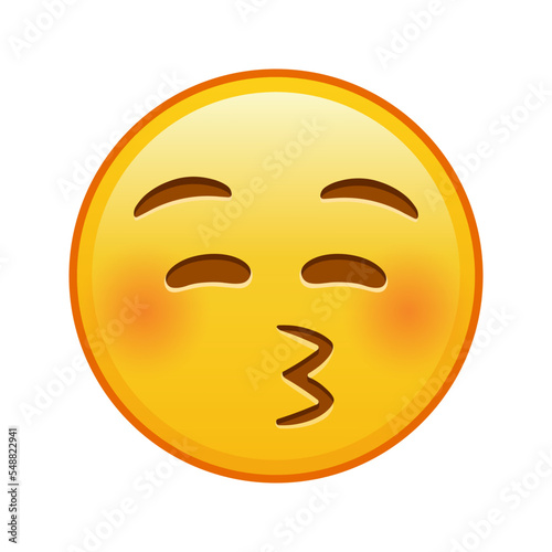 Kissing face with closed eyes Large size of yellow emoji smile