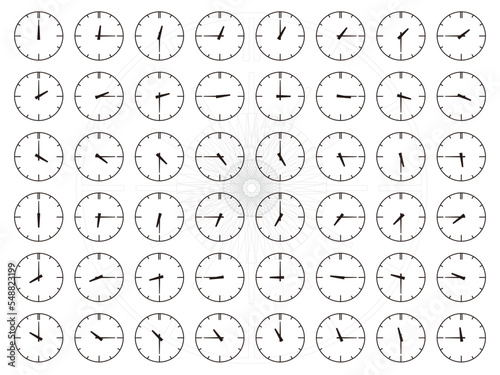 Jeu d'icônes d'horloge. Collection d'icônes d'horloge. Symbole d'horloges de ligne isolé sur fond blanc
