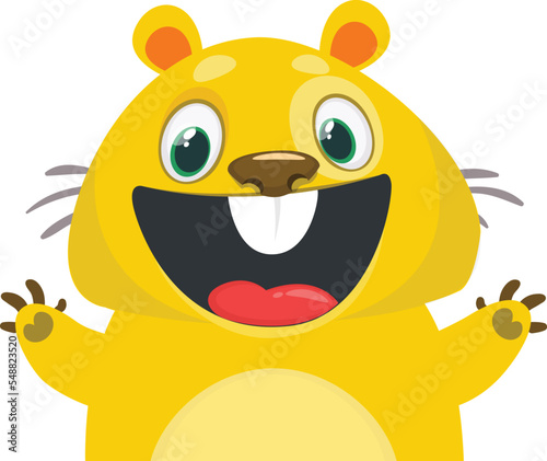 Woodchuck or chipmunk cartoon character. Forest animal vector illustration