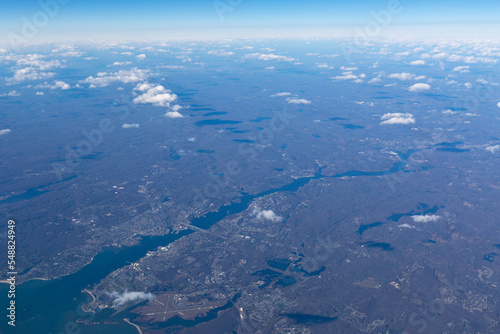 Aerial view of clouds over the South Shore of Long Island, New York