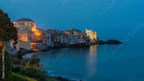 The picturesque village of Erbalunga on a summer evening  in Cap Corse  Corsica  France.