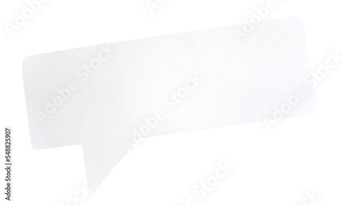Paper bubble text in rectangle shape. Bubble speech in white crumpled paper texture.