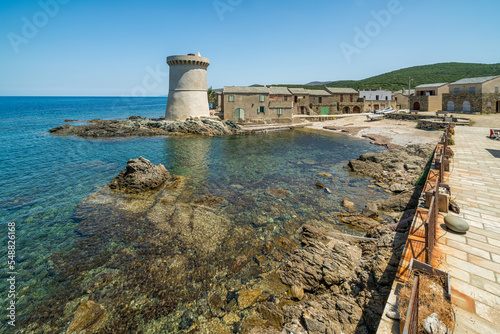 The picturesque village of Tollare on a summer morning, near Ersa, in Cap Corse, Corsica, France. photo