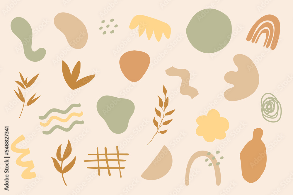 Vector hand drawn modern set with doodles, abstract elements, spots, vase, rainbow, twigs, plants. Clipart set to create a banner design. Vector hand drawn modern set with doodles, abstract elements, spots, vase, rainbow, twigs, plants. Clipart set to create a banner design.