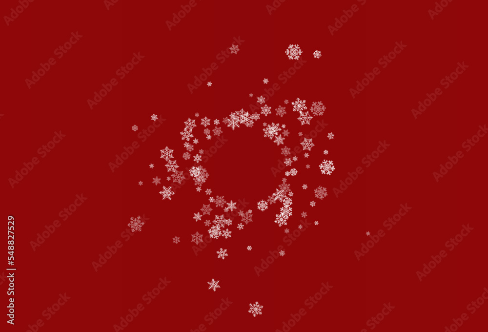 Silver Snow Vector Burgundy Background. Holiday