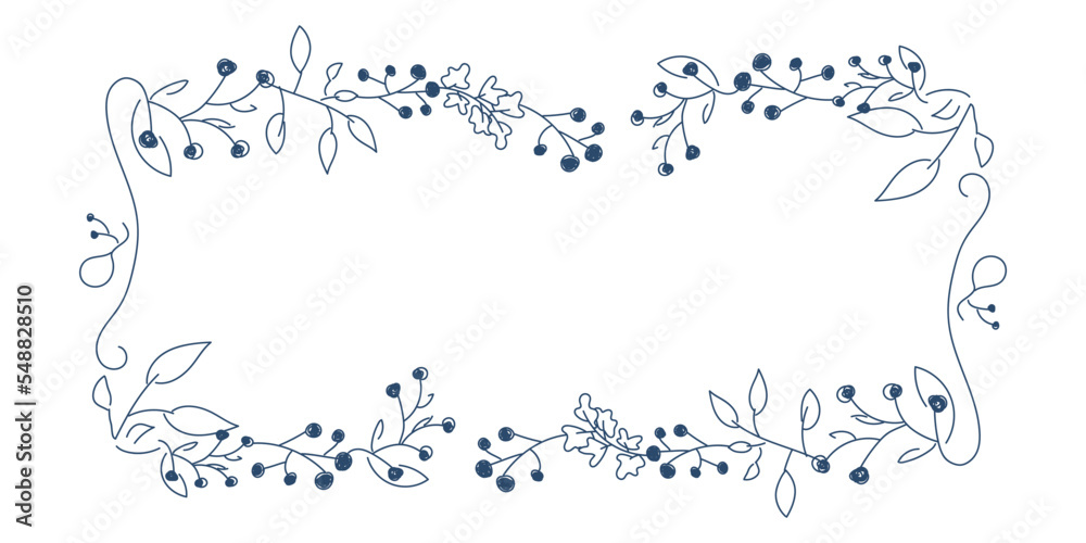 Vector. Merry Christmas and Happy New Year floral background, copy space for text. Rustic horizontal frame template for Christmas cards, wedding invitations, party invitations. Hand-drawn sketch. Vector. Merry Christmas and Happy New Year floral background, copy space for text. Rustic horizontal frame template for Christmas cards, wedding invitations, party invitations. Hand-drawn sketch.