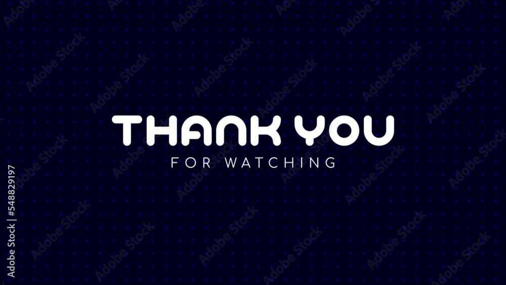 Thank you for watching, animated bouncing radial wipe text effect, good end screen for YouTube channel