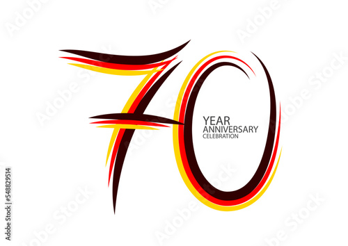 70 years anniversary celebration logotype colorful line vector, 70th birthday logo, 70 number design, Banner template, logo number elements for invitation card, poster, t-shirt. graphic design