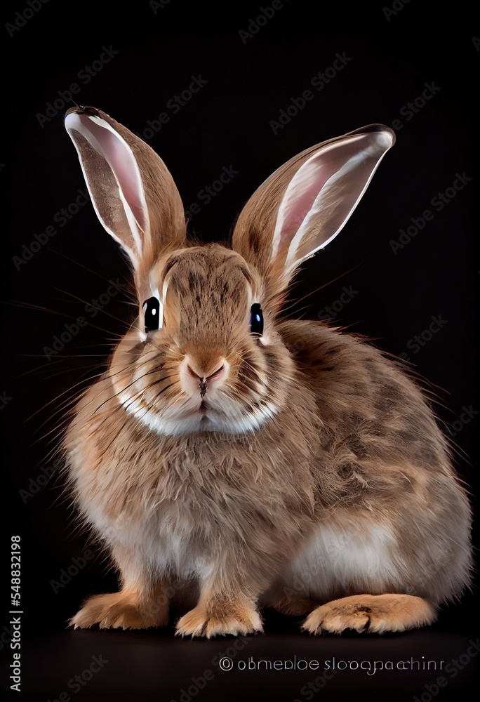 Obraz premium rabbit on a black background