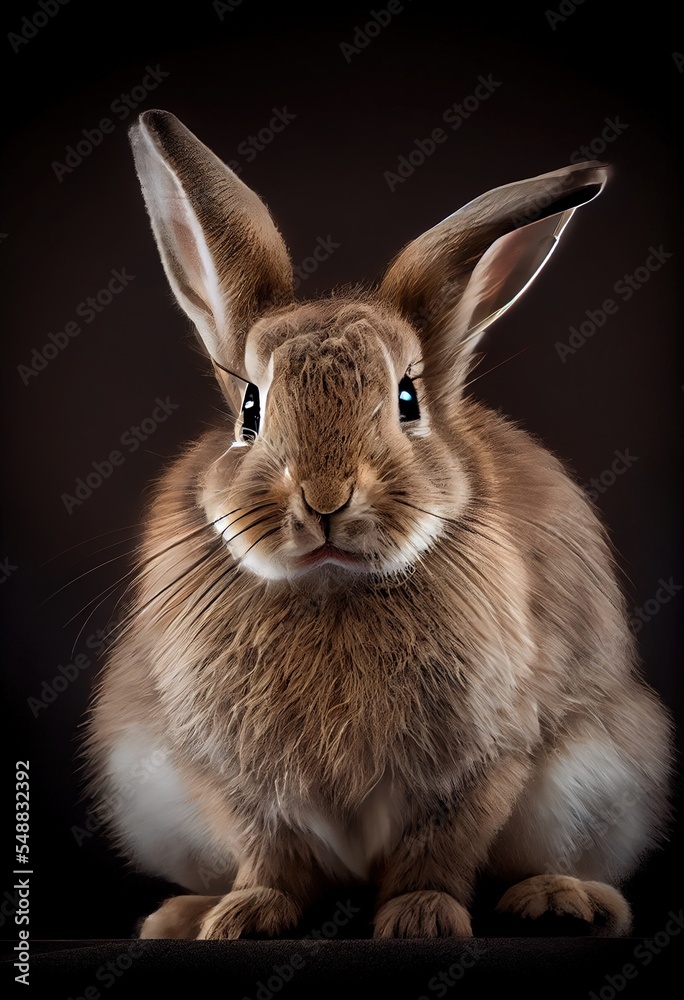 Obraz premium rabbit on a black background