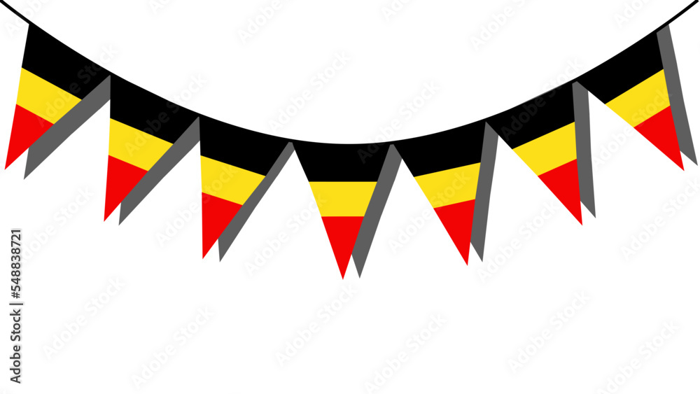 Banderines de Bélgica en forma de triangulo colgados de la pared en ...