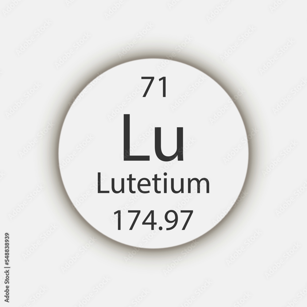 Lutetium symbol. Chemical element of the periodic table. Vector illustration. Lutetium symbol. Chemical element of the periodic table. Vector illustration.
