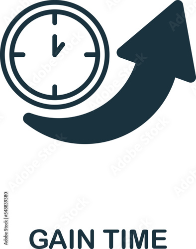 Gain Time icon. Monochrome simple Time Management icon for templates, web design and infographics