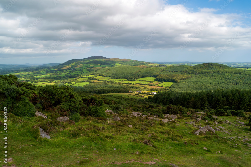 Green hilly landscape of Ireland