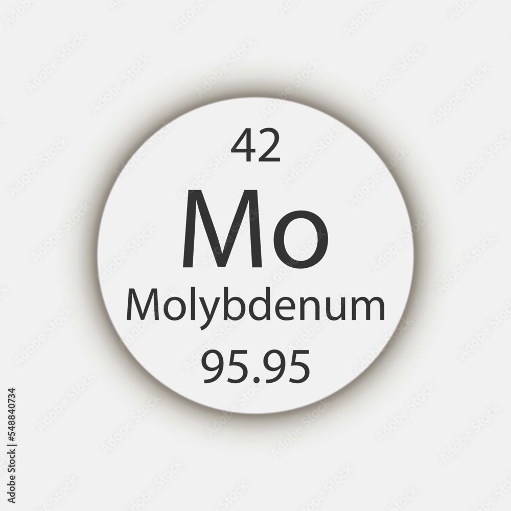 Molybdenum symbol. Chemical element of the periodic table. Vector illustration. Molybdenum symbol. Chemical element of the periodic table. Vector illustration.