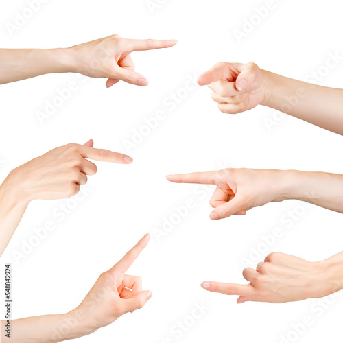 Pointing fingers set. Png f...