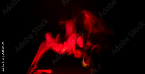 Red incense smoke